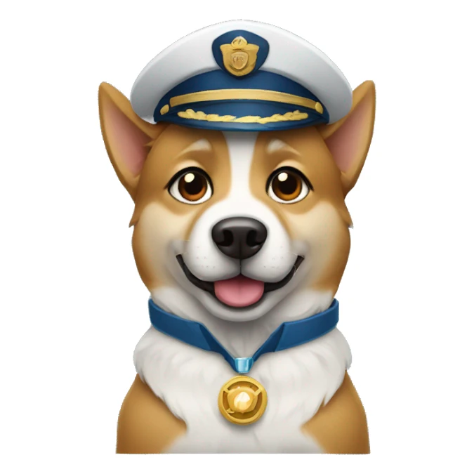 Siberian dog dressed as an airplane captain sticker