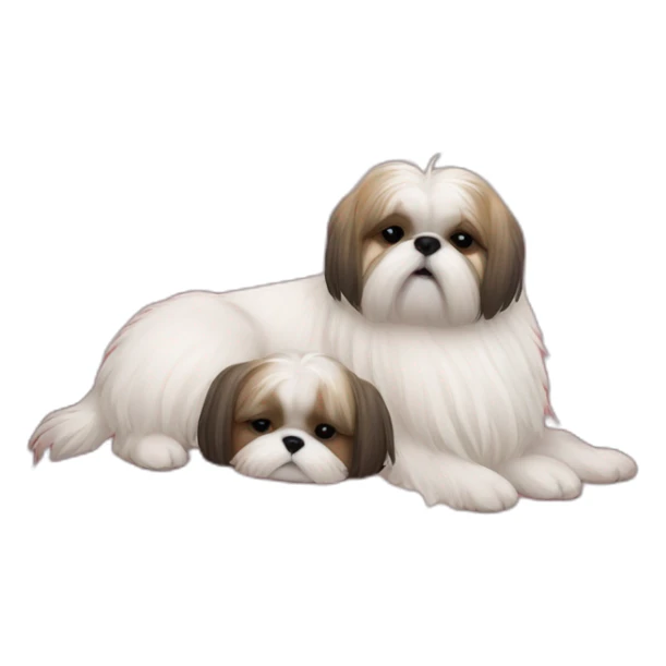 Shih tzu and girl sleeping on couch sticker