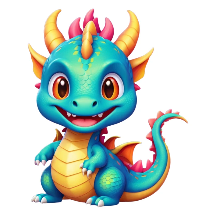 Cute cartoon dragon with fuck on it sticker