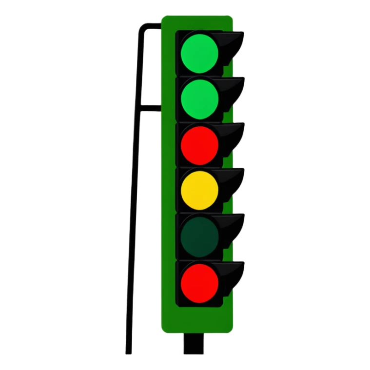 green traffic light stoplight with glowing green signal sticker