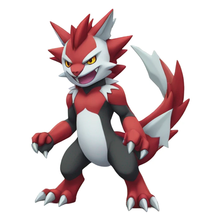 Full body cute cool Guilmon-Zoroark-Zangoose-Incineroar sticker