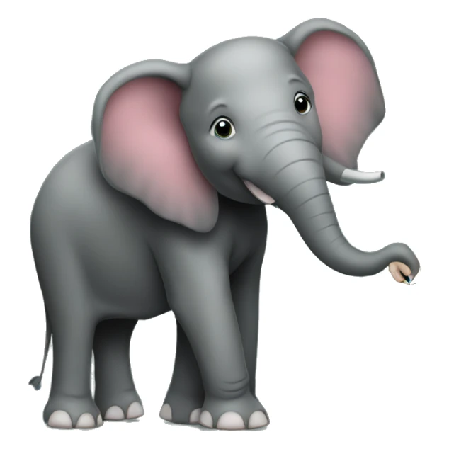 elephant as a teacher writing on black board sticker