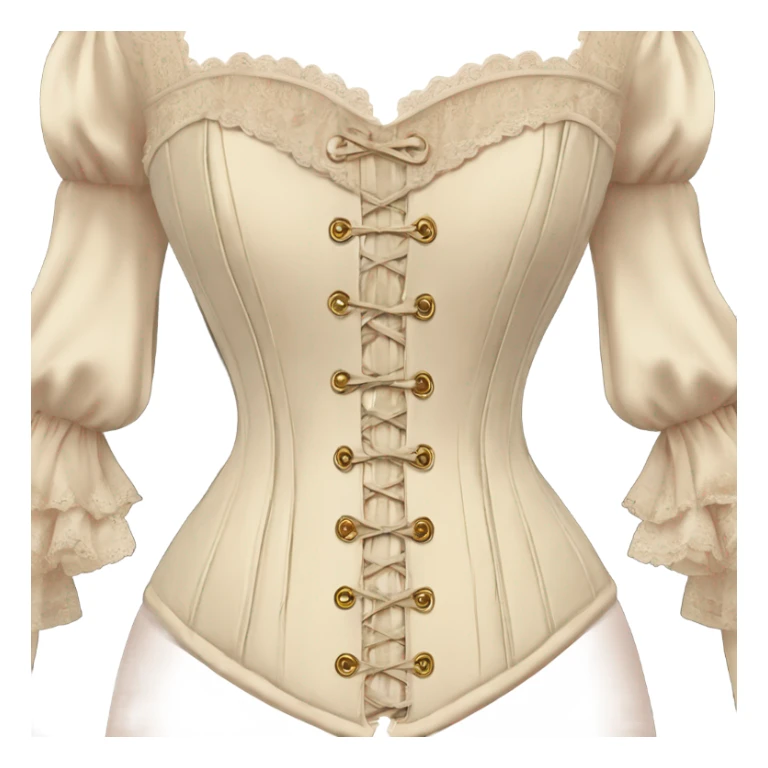vintage rococo light beige corset with sleeves  sticker