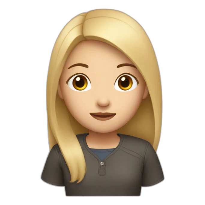 Asian girl, with medium straight blonde hair sticker