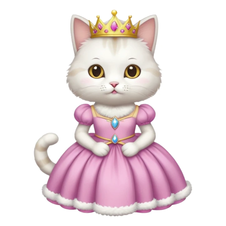 Cat wearing a princess dress sticker