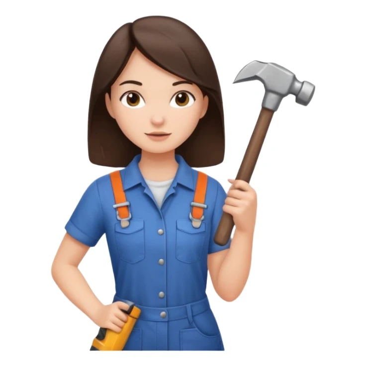 brunette girl renovating her apartment sticker