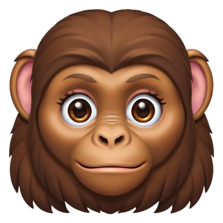 female ape face with eyelashes and feminine features sticker