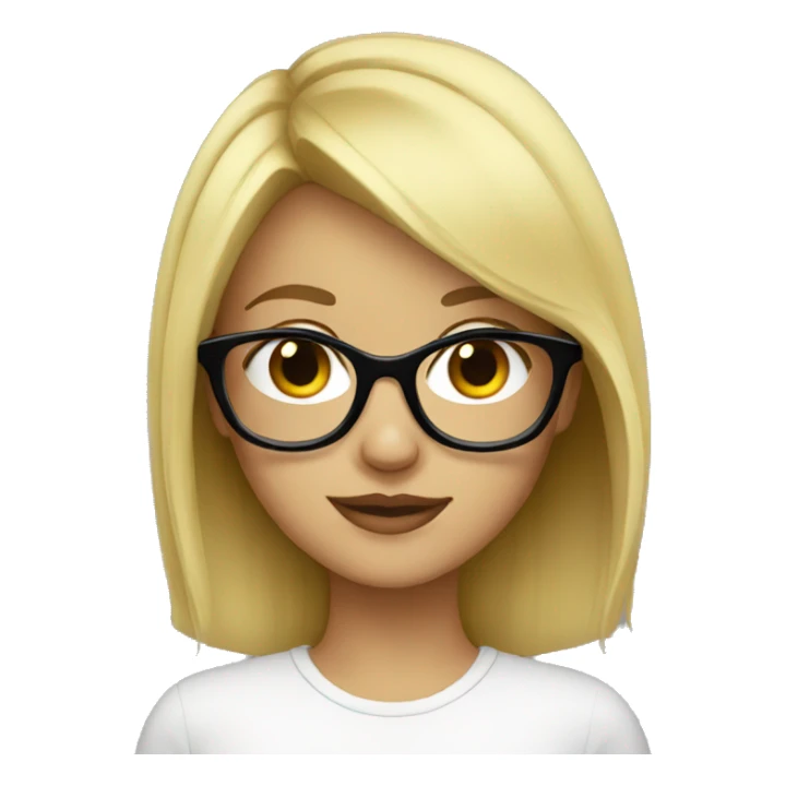 blonde girl with black glasses sticker