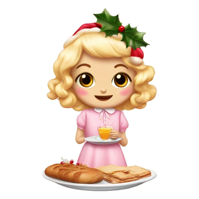 Christmas  breakfast coquette pink cute vintage sticker