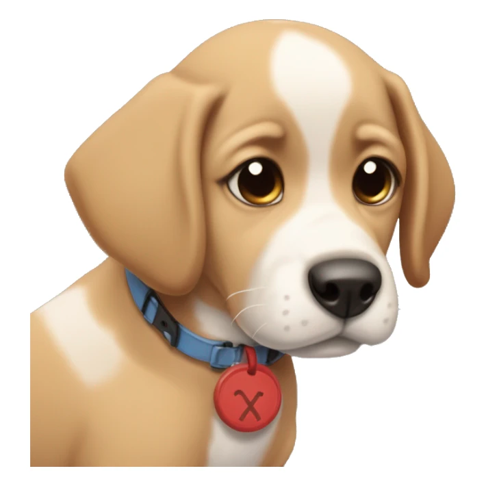 Upset Puppy face with tag Gucchhaaa sticker