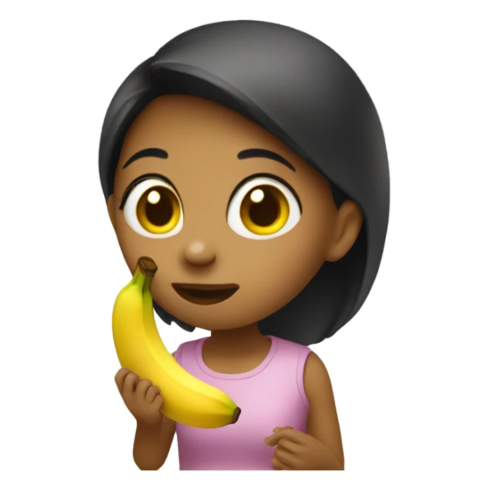 Girl eating banana sticker