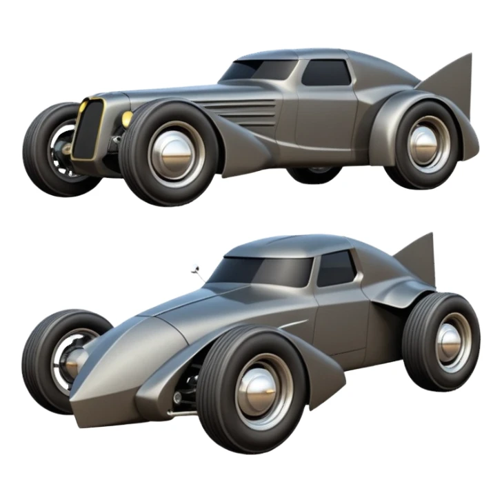  the animated series aerodynamic futuristic Batmobile loosely based on 1936 school bus (flat long straight faceted mechanical body) stealthy town hot rod desert dirt sand racing buggy  sticker