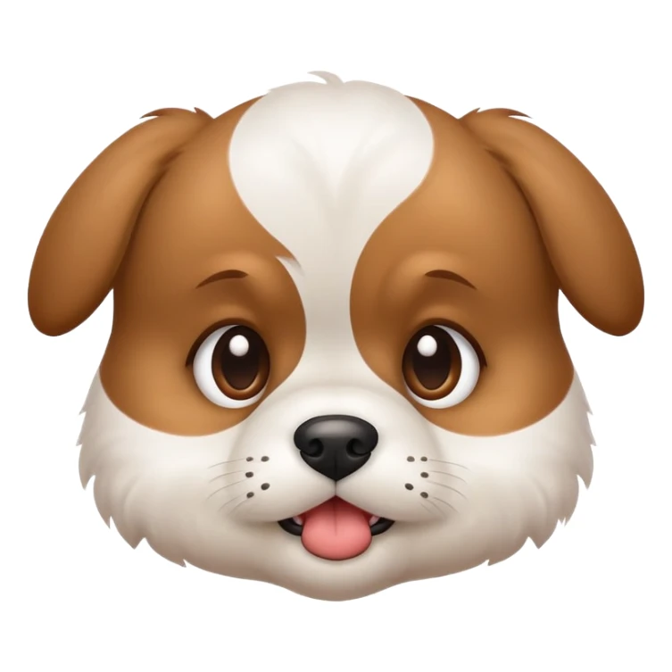 cute grimacing puppy with concerned eyes sticker