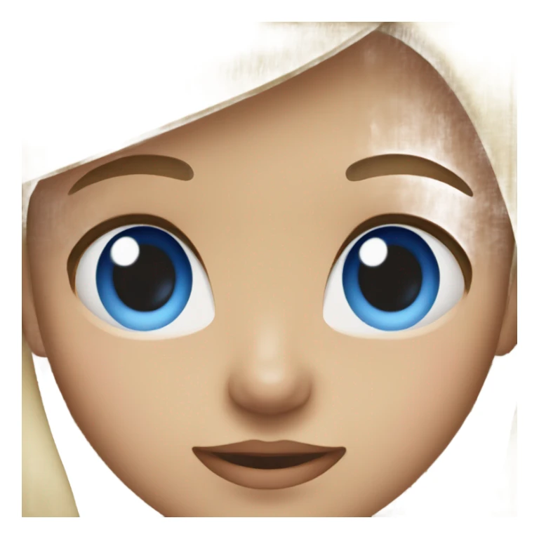 smiling girl with one brown eye and one blue eye sticker