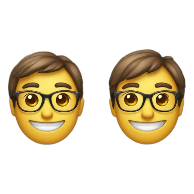 two smiley emojis side byside one wearing  glasses, and smiling the other not wearing glasses andfrowning sticker