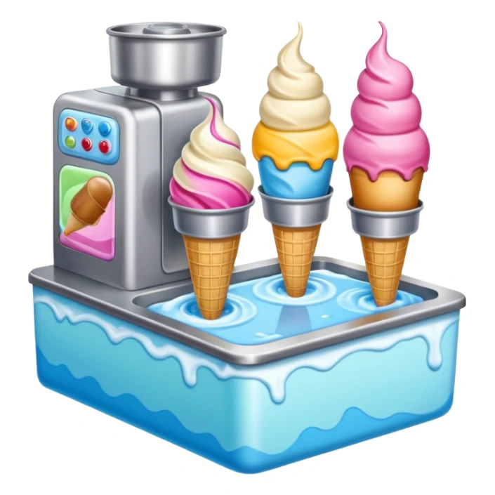Ice cream factory with machines and production lines sticker