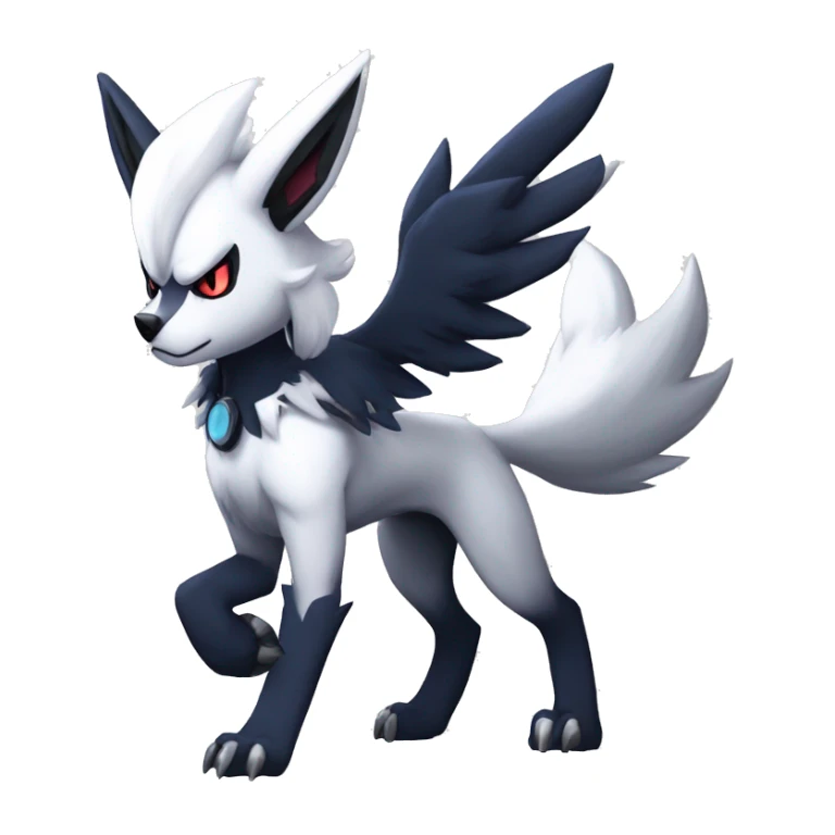 Edgy Cool Anthro Absol-Lycanroc Midnight Form-Pokémon Full Body sticker