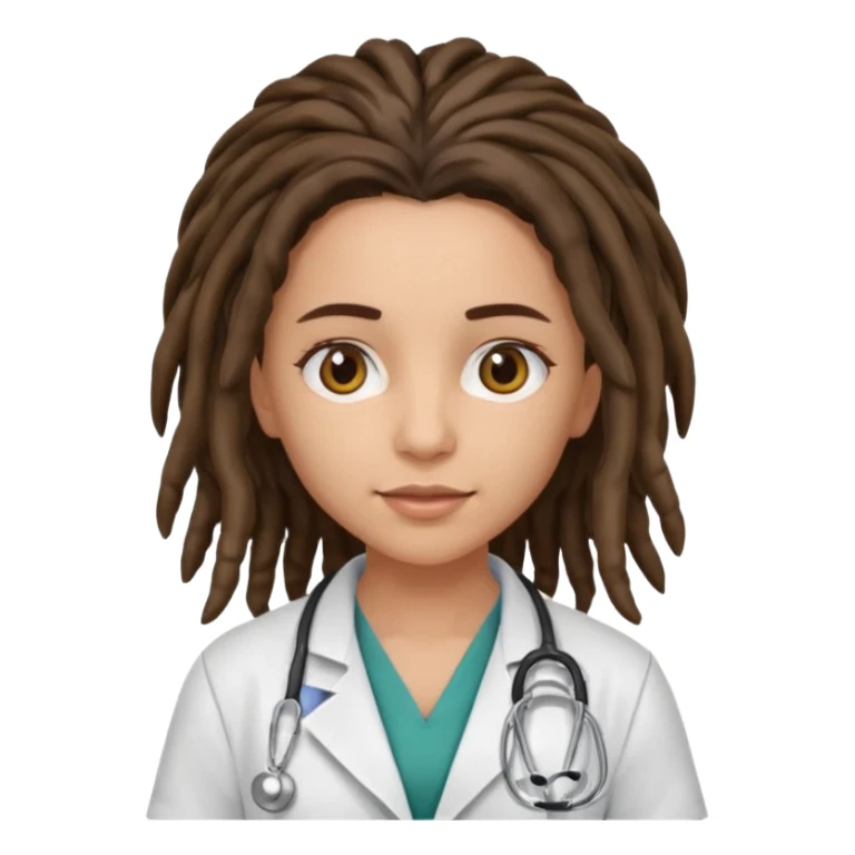 brunette girl doctor with dreadlock sticker