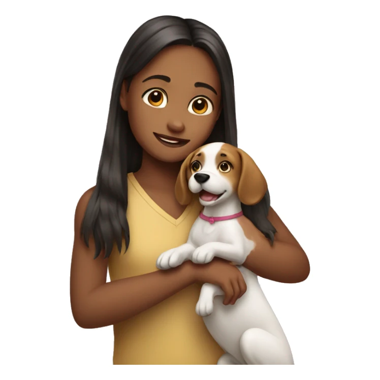 girl petting dog sticker
