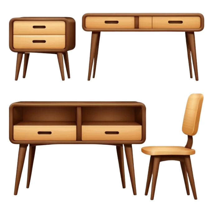 fancy modern wooden furniture set sticker