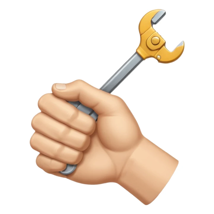 A man's hand clenched a wrench in his fist sticker