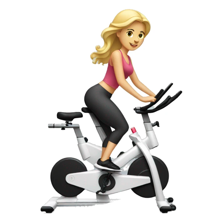 Blonde woman on stationary bike sticker