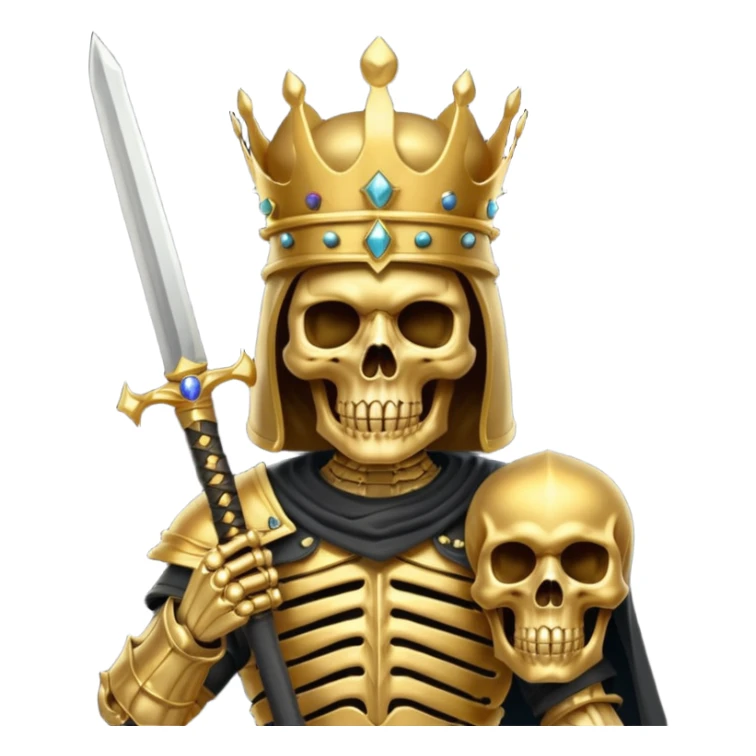 Golden skull with crown now make it with a worrior sowrd with a skull body sticker