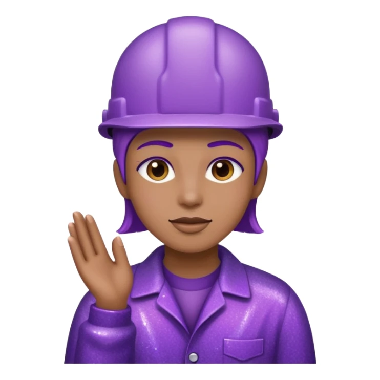 industrial worker wearing purple glittery clothes sticker