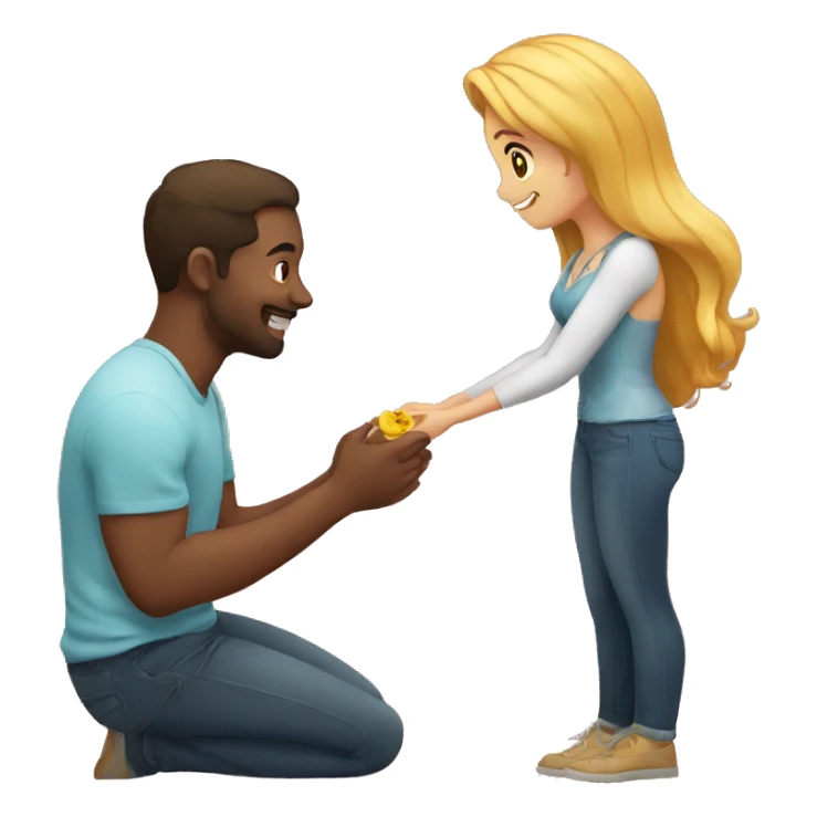 A man proposes to a girl sticker