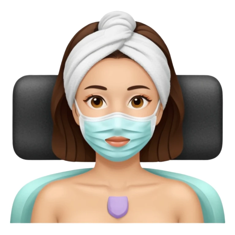 Lady with face mask spa beauty full face relaxing sticker