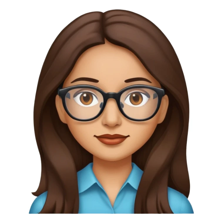 hispanic woman long brown hair glasses sticker
