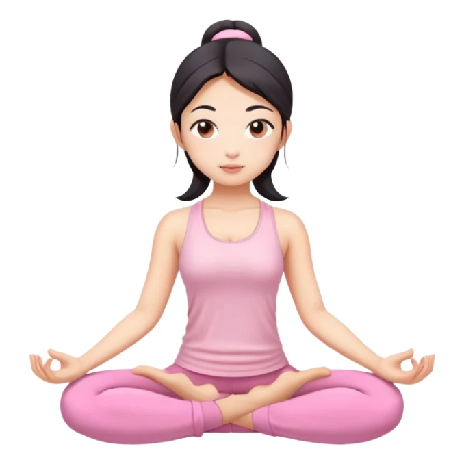 asian yoga girl light pink clothes  sticker