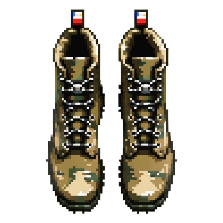 Lowa military hiking boots with laces and treaded sole sticker