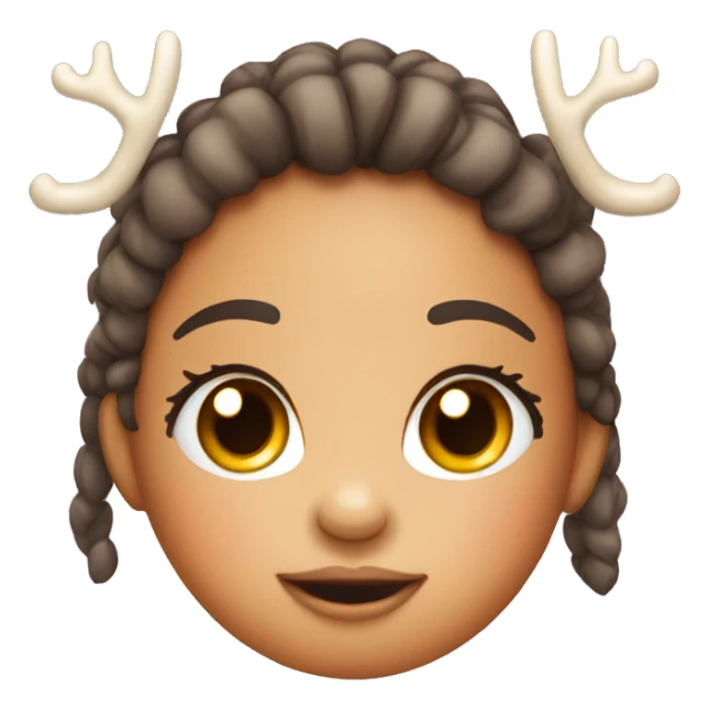 cute girl reindeer head with eyelashes  sticker