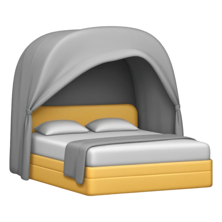 Minimalist emoji-style sticker of a bed with a covered figure and something strange peeking out from underneath. Grayscale only, simple icon.

 sticker