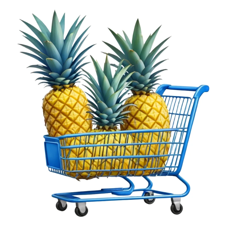 pineapples in a blue Shopping cart  sticker
