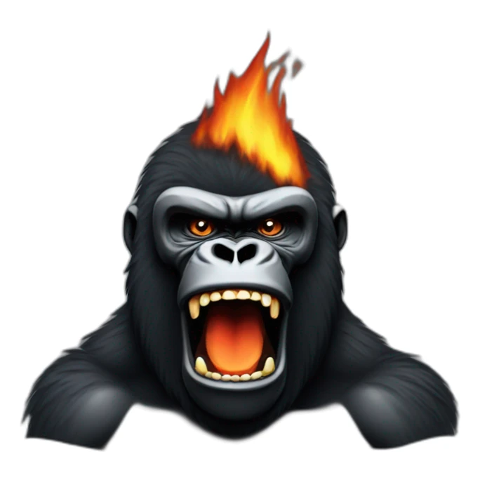 gorilla angry fire out of mouth sticker
