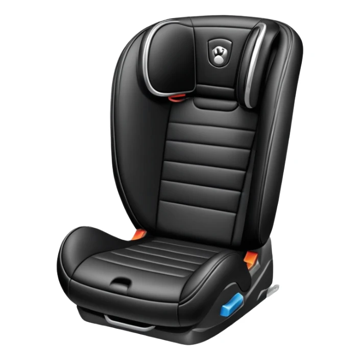 car seat with a shiny, protected look sticker