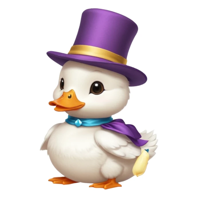 white baby duck with magician hat
 sticker