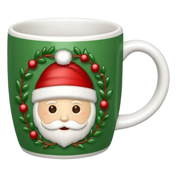 Coffee mug with detailed christmas  embellishment sticker