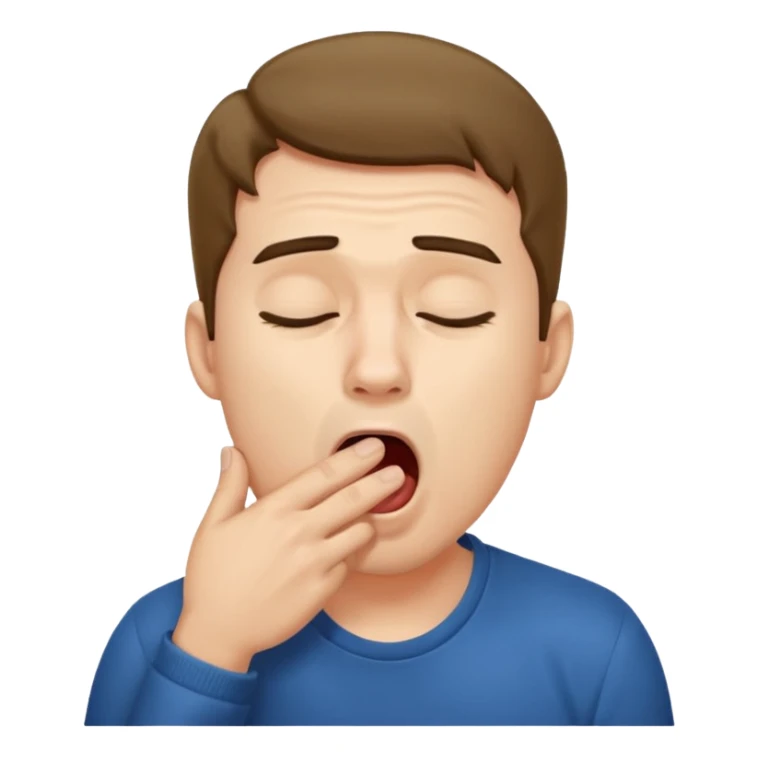 man Yawning with Hand on Mouth, sticker