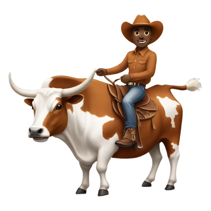 Longhorn mascot riding a buckeye sticker
