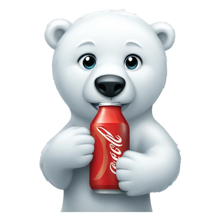 A polar bear holding a bottle of Coke  sticker