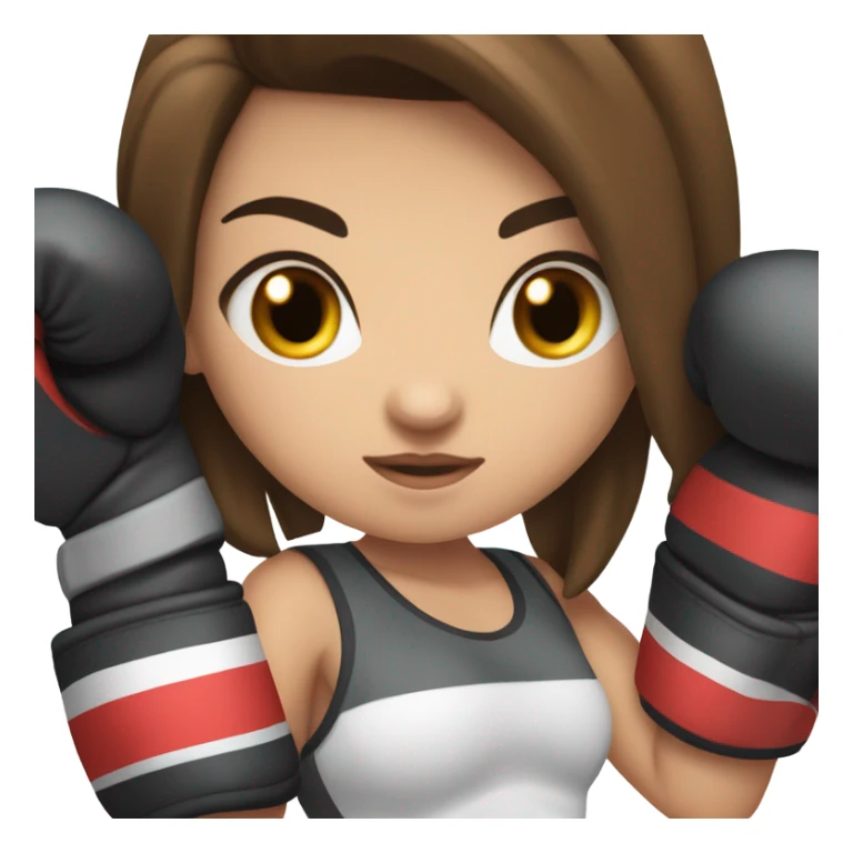 white brunette girl boxing sticker