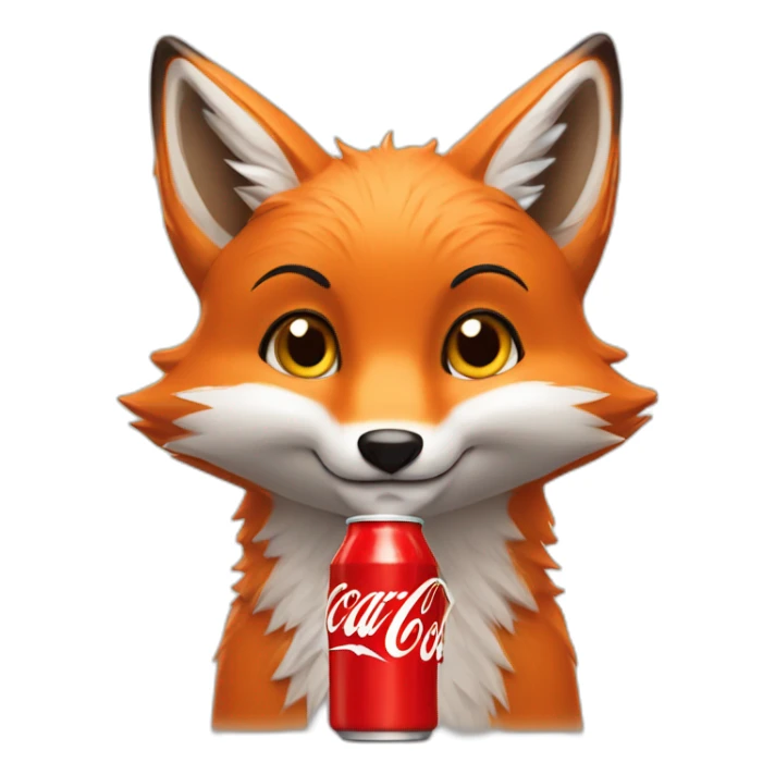 fox with a bottle of coca-cola sticker