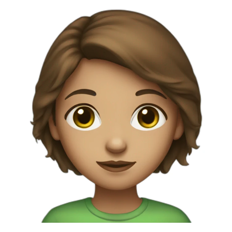 green-eyed brown-haired girl sticker