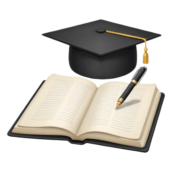 "A white open book,The pen should be positioned as placed exactly in the center between the pages.  if held by a right-handed person - meaning the direction is reversed compared to a left-handed grip. The pen should be uncapped, and the cap placed behind it." sticker