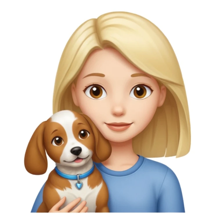 girl and her pet dog sticker