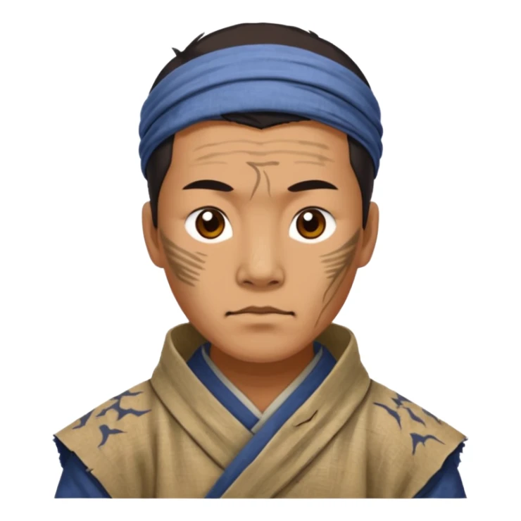 china ancient man, tattered puma skin cloth sticker