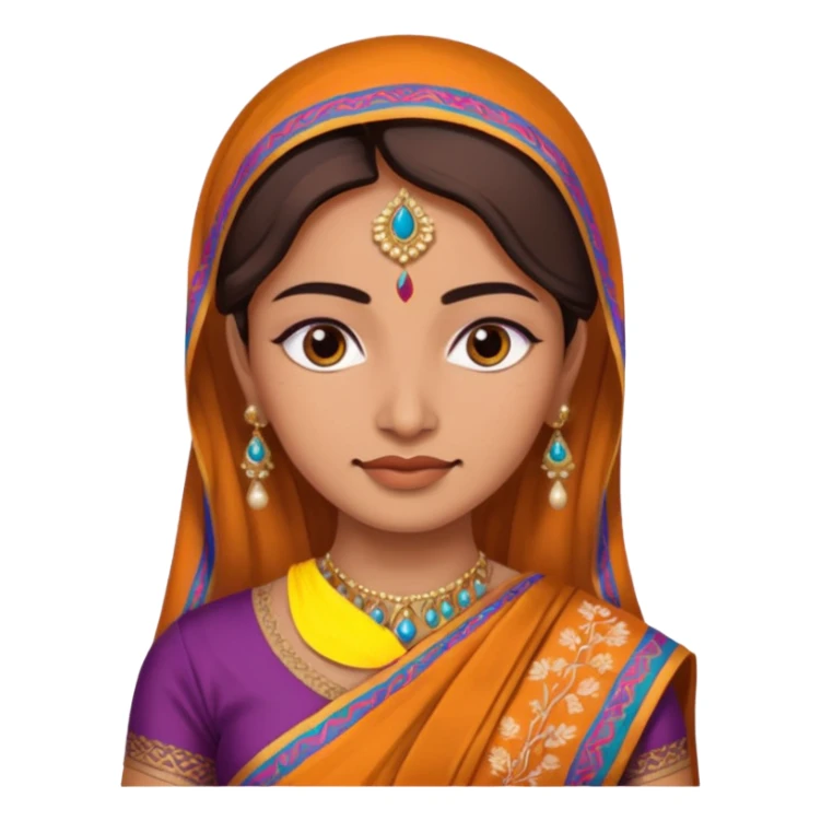 i need an indian in a sari just a face closeup sticker